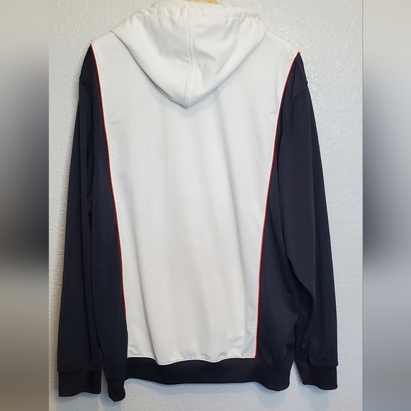 Nike Vintage Mens White Red & Black Zip-Up Hooded Track Jacket Hoodie Size XL - Picture 7 of 8